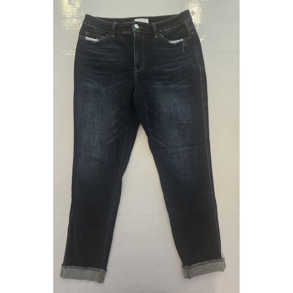 MoCo Boutique Women's Dark Wash Skinny Jeans Dark Blue Stretch Mid Rise 15/32